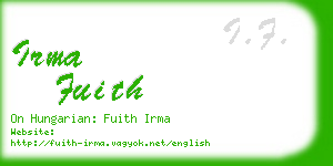 irma fuith business card